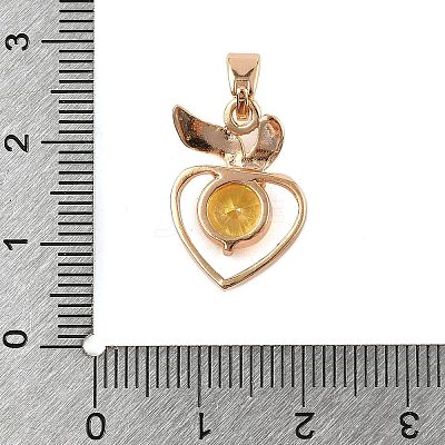 Brass Micro Pave Cubic Zirconia Pendants KK-E795-27KCG-04-1