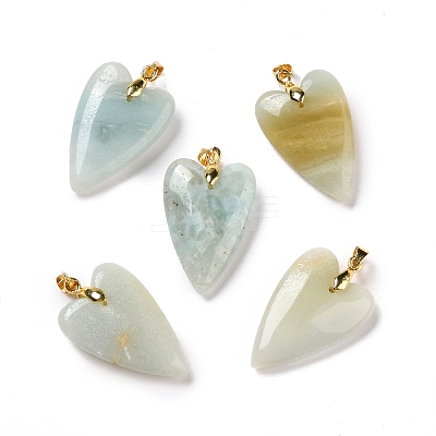 Natural Flower Amazonite Pendants G-E570-01G-08-1