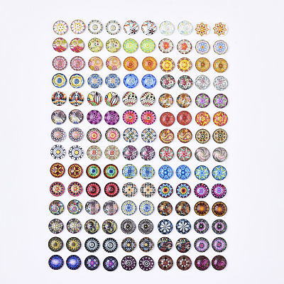 Glass Cabochons GGLA-R040-12mm-08-1