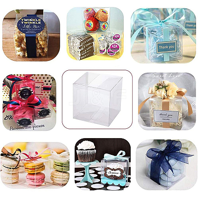Transparent Plastic PET Box Gift Packaging CON-WH0052-9x9cm-1