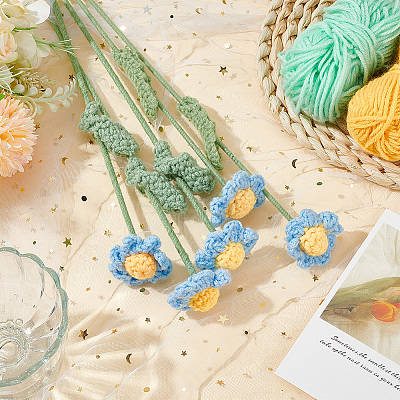 Handmade Crochet Cotton Artificial Flower AJEW-WH0009-75A-1