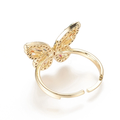 Adjustable Brass Micro Pave Cubic Zirconia Rings RJEW-F101-08G-1
