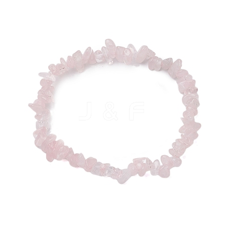 Natural Rose Quartz Beads Kids Bracelets BJEW-JB10611-09-1