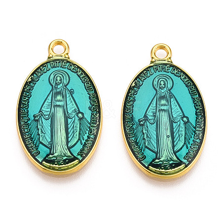 Brass Enamel Pendants KK-S345-180B-1