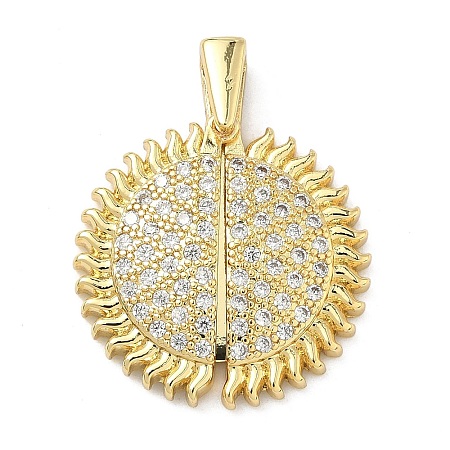 Brass Micro Pave Cubic Zirconia Open and Close Pendants KK-A282-05A-G-1