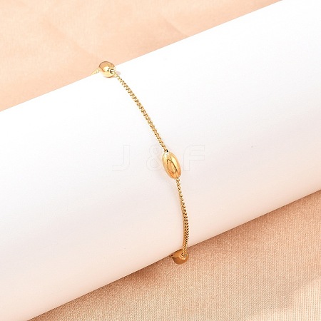201 Stainless Steel Curb Chain Bracelets for Women BJEW-G767-01A-G-1