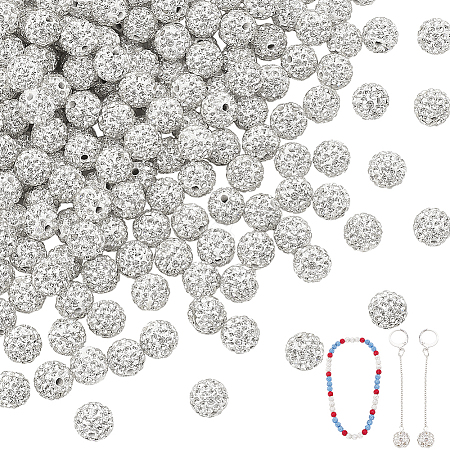 200Pcs Pave Disco Ball Beads RB-PH0001-41E-1