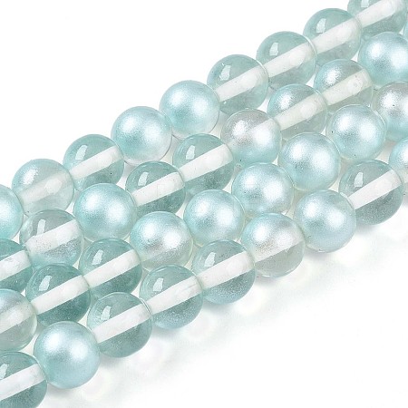 Baking Paint Transparent Glass Beads Strands DGLA-N011-8mm-05-1
