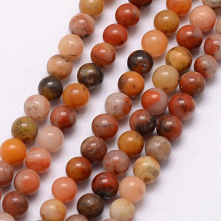 Natural Orange River Stone Bead Strands G-K146-20-3mm-1