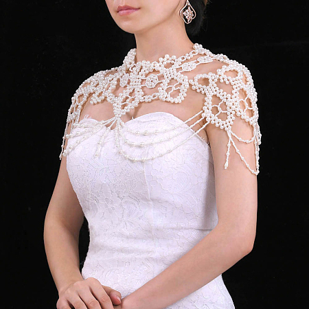 Acrylic Imitation Pearl Bridal Shoulder Chains WG03870-01-1