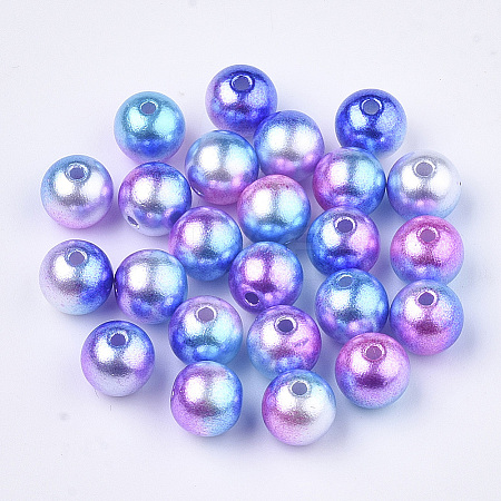 Rainbow ABS Plastic Imitation Pearl Beads X1-OACR-Q174-8mm-06-1