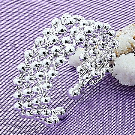 Brass Round Beaded Cuff Bangles for Women FS-WG6E9A6-01-1