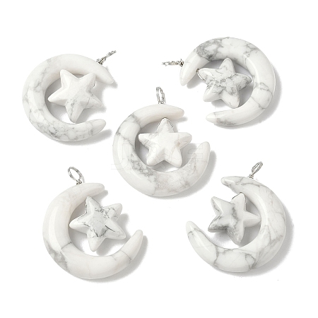 Natural Howlite Pendants G-Z086-01P-18-1