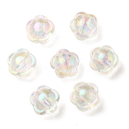 UV Plating Rainbow Iridescent Acrylic Beads OACR-A014-03A-1