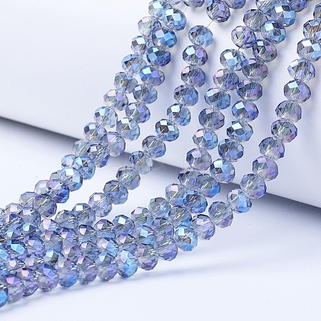Electroplate Transparent Glass Beads Strands EGLA-A034-T2mm-Y02-1