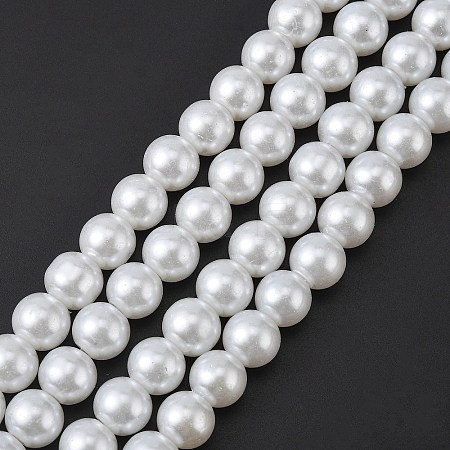 Glass Pearl Beads Strands X-HY-10D-B01-1-1