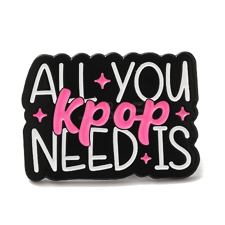 Word All You Need Is Kpop Alloy Enamel Pin Brooch JEWB-B014-04E-1