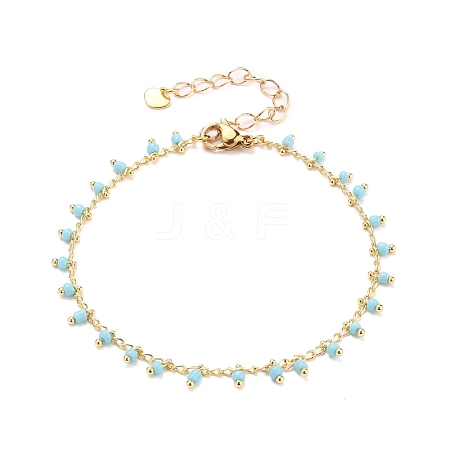 Glass Charm Bracelets BJEW-JB05600-01-1