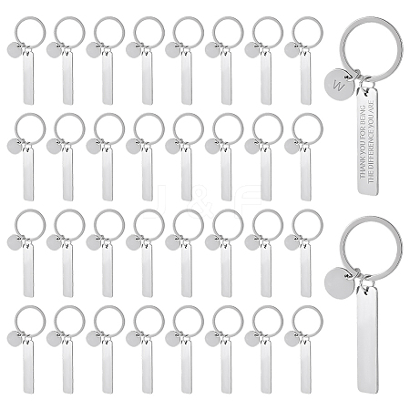 201 Stainless Steel Blank Pendant Keychains KEYC-WH0029-141-1
