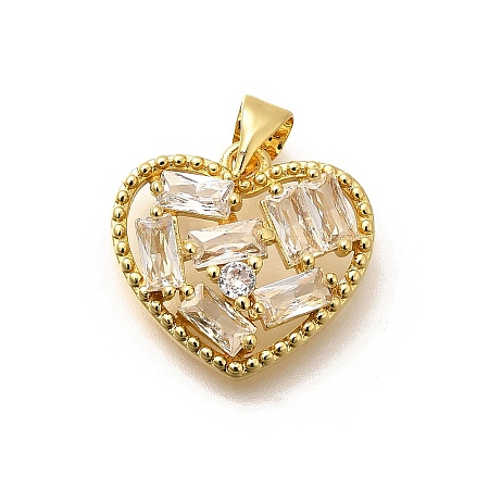 Rack Plating Brass Micro Pave Cubic Zirconia Pendants KK-L226-001G-04-1