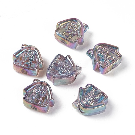 UV Plating Rainbow Iridescent Acrylic Beads PACR-M003-02A-1