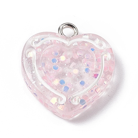 Transparent Resin Pendants RESI-C029-01B-1