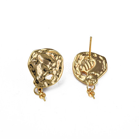 Brass Stud Earring Findings KK-N233-372-1