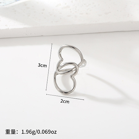 Adjustable 201 Stainless Steel Cuff Open Rings WG1A63A-01-1