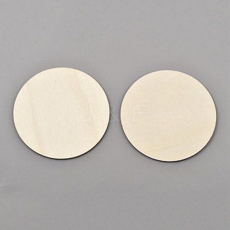 Flat Round Shape Unfinished Wood Slices DIY-CJC0013-01-1