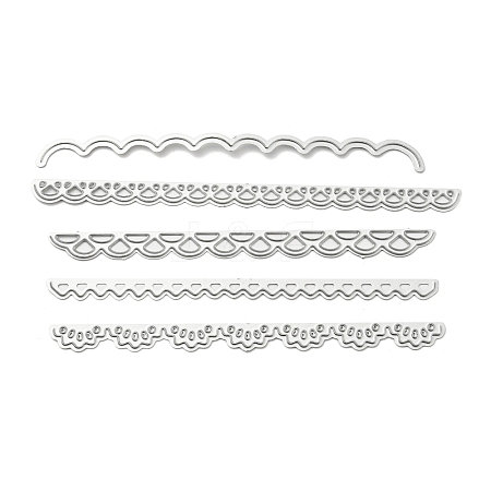 Unicraftale 5Pcs 5 Styles Carbon Steel Lace Cutting Dies Stencils DIY-UN0003-71-1