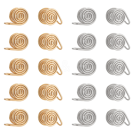 20Pcs 304 Stainless Steel Spiral Pad Cuff Earrings KK-UN0005-21-1