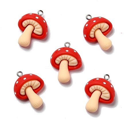 Autumn Theme Opaque Resin Pendants RESI-D055-027P-1