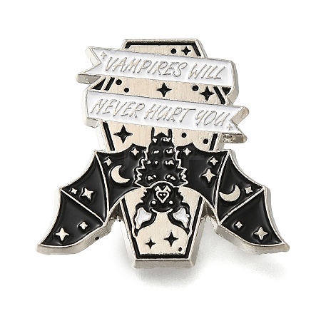 Black Bat Enamel Pins JEWB-A027-01B-1