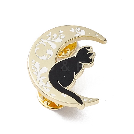 Moon with Cat Enamel Pin JEWB-D012-01-1