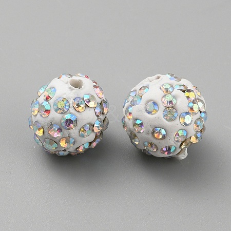 Handmade Polymer Clay Rhinestone Beads CLAY-WH0011-08L-1