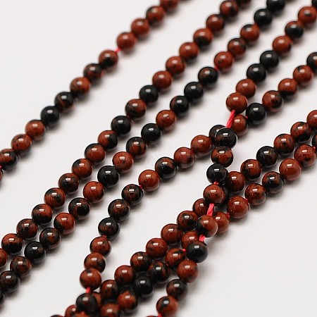 Natural Mahogany Obsidian Bead Strands G-A130-2mm-05-1