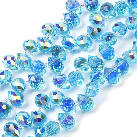 Electroplate Glass Beads Strands EGLA-D030-17D-1