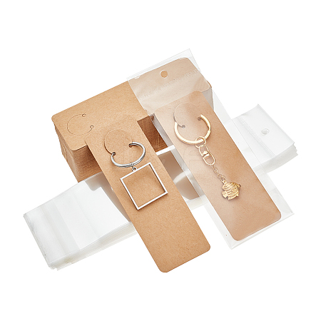 100Pcs Cardboard Jewelry Display Cards for Keychain CDIS-PH0001-59B-1