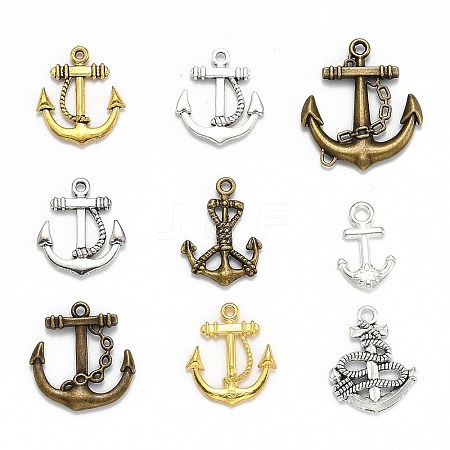 Nautical Theme Tibetan Style Alloy Pendants TIBEP-MSMC021-07M-1