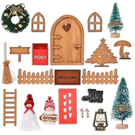 Wooden Doll House Ornament Sets MIMO-PW0003-132-1