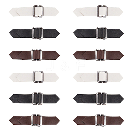 12 Sets 3 Colors PU Leather Buckles DIY-FG0004-17-1