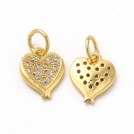 Rack Plating Brass Micro Pave Cubic Zirconia Charms ZIRC-M120-04G-1