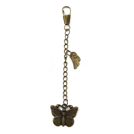 Tibetan Style Alloy Keychains KEYC-WH0025-025-1