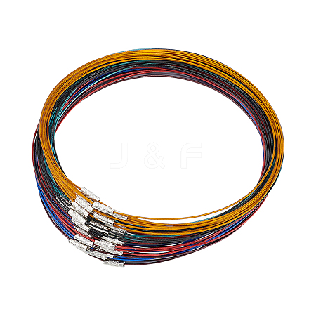 60Pcs 6 Colors Stainless Steel Wire Necklace Cord DIY Jewelry Making TWIR-UN0001-13A-1