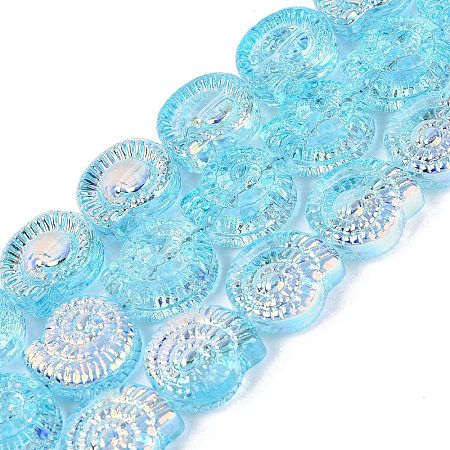 Electroplate Transparent Glass Beads Strands EGLA-Q136-02A-10-1