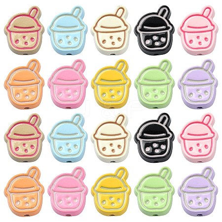 20Pcs 10 Colors Spray Painted Alloy Beads FIND-CJ0002-45-1