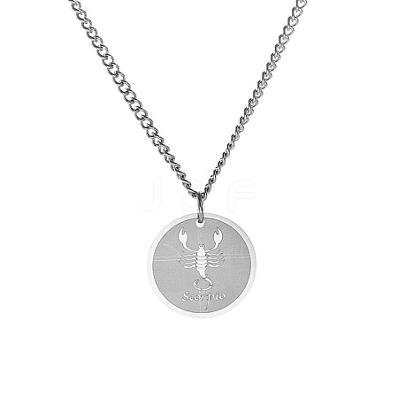 Stainless Steel 12 Constellation Pendant Necklaces for Sweater FZ0908-9-1