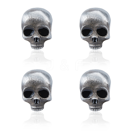 4Pcs Skull Alloy Brooches AJEW-FH0005-58A-1
