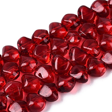 Baking Paint Transparent Glass Beads Strands GLAA-Q109-01A-04-1