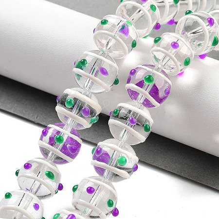 Glass with Enamel Beads Strands GLAA-M047-01D-1